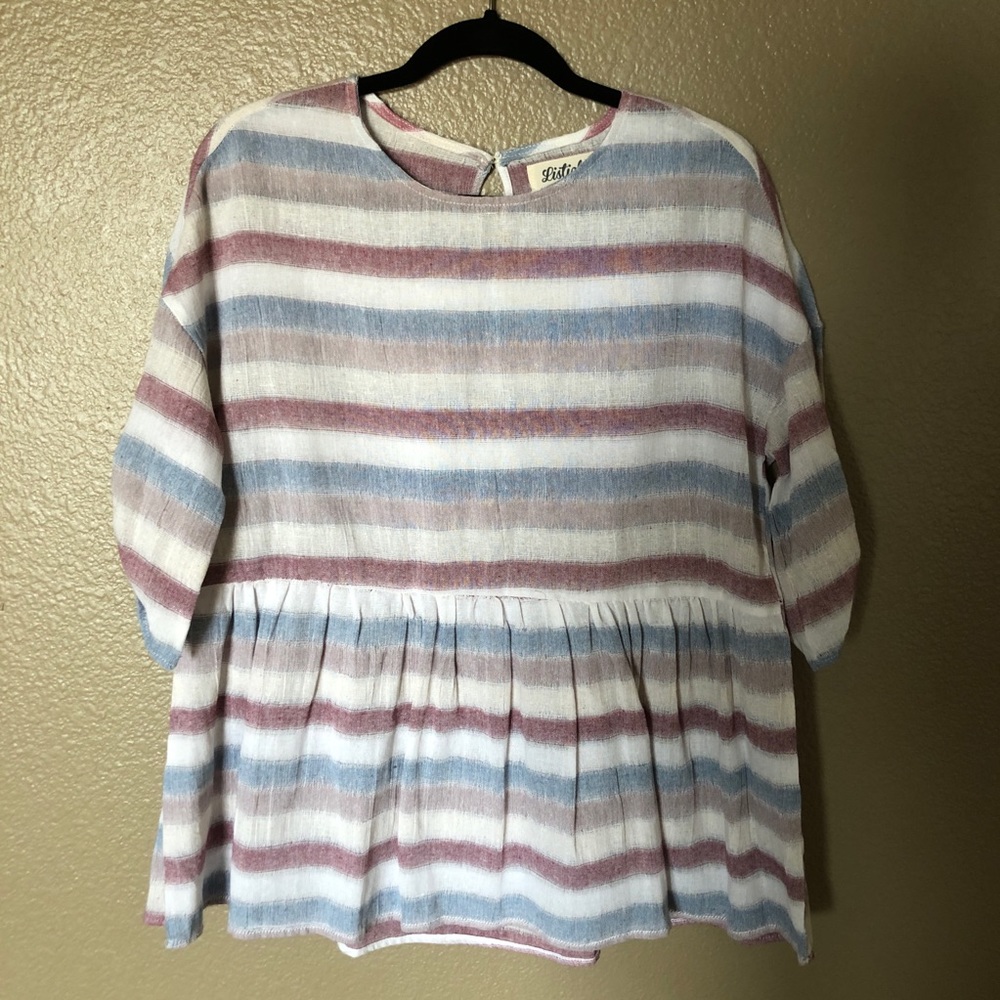 Listicle Striped Babydoll Top - Picture 2 of 7